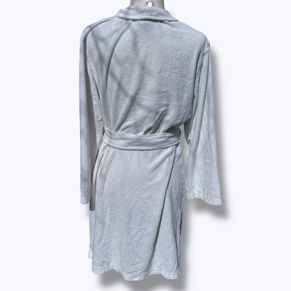 Lauren Ralph Lauren White Robe Women's Size M Plush Belted Bathrobe Soft Lounge - Picture 2 of 7